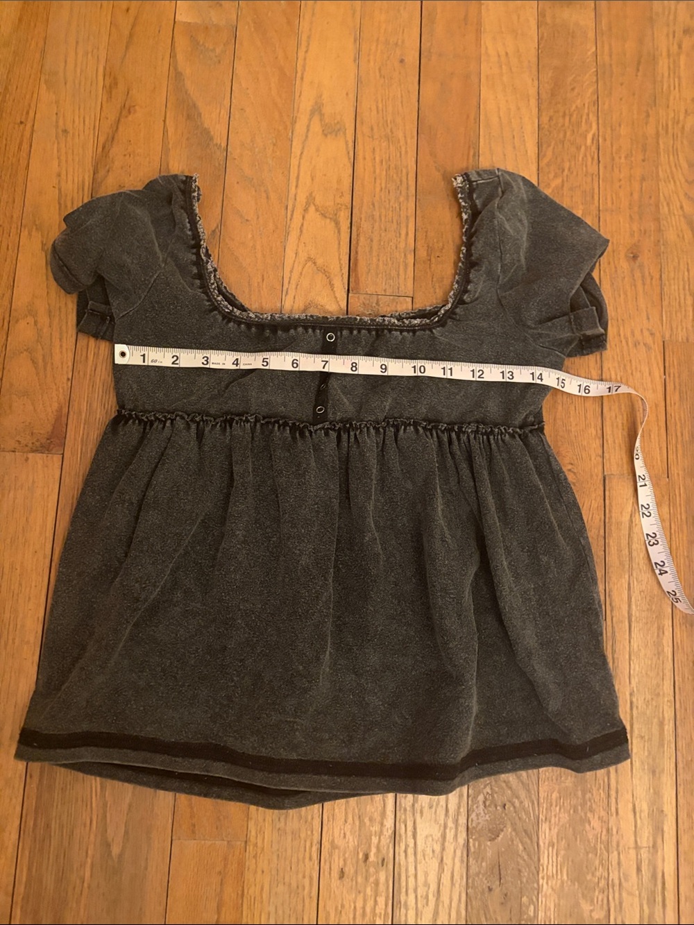 SHEIN Garment Washed Peasant Top S - Picture 2 of 3